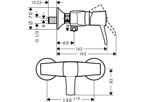 Смеситель для душа Hansgrohe Metropol 31360090