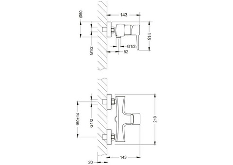 Смеситель для душа Lemark Evitta LM0503C