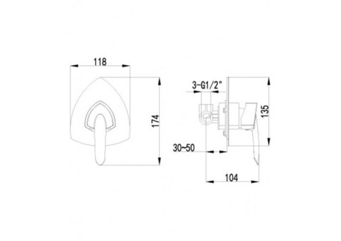 Смеситель для душа Lemark Mars LM3523C