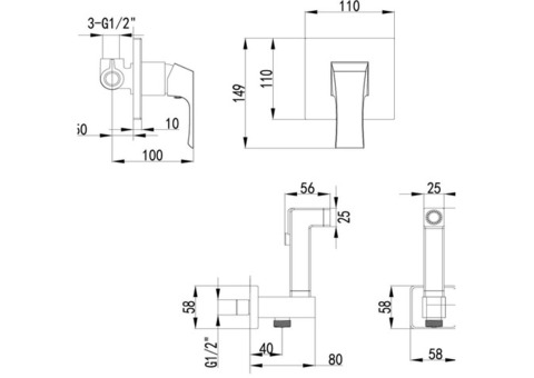 Смеситель для душа Lemark Unit LM4519C