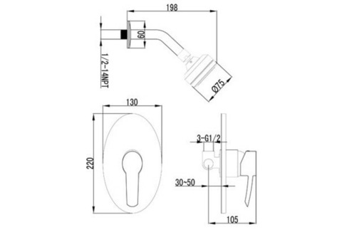 Смеситель для душа встраиваемый Lemark Atlantiss LM3220C