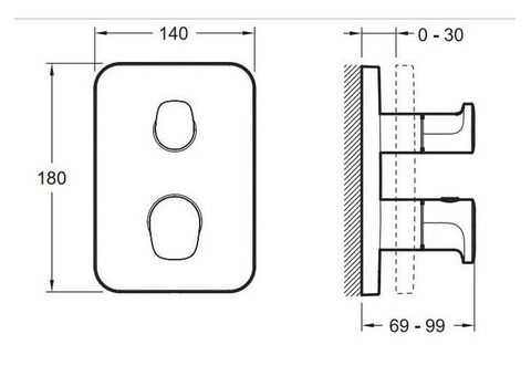 Термостат для душа Jacob Delafon Modulo E98726-CP (E75385-CP) на 1 выход