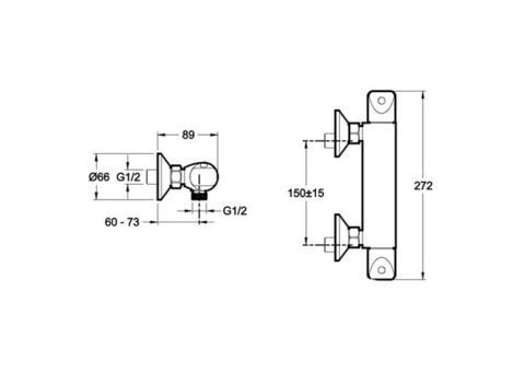 Термостат для душа Jacob Delafon Robust E75771-CP