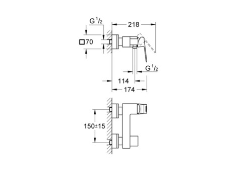 Смеситель для душа Grohe Eurocube 23145000