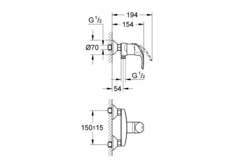 Смеситель для душа Grohe Eurosmart 33555001