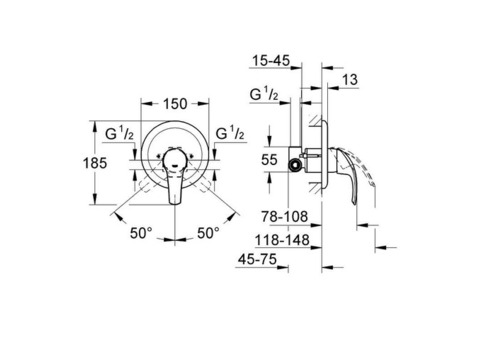 Смеситель для душа Grohe Eurosmart 33556001