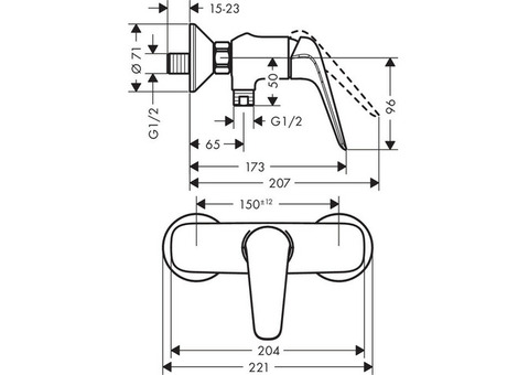 Смеситель для душа Hansgrohe Novus 71061000