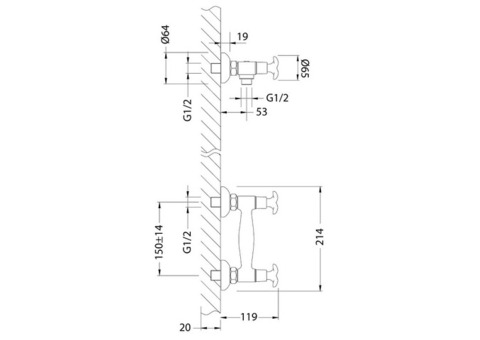 Смеситель для душа Lemark Flora LM0103C