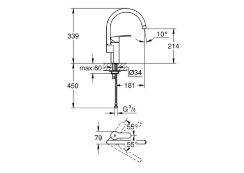 Смеситель для кухни Grohe Eurostyle Cosmopolitan 30221002