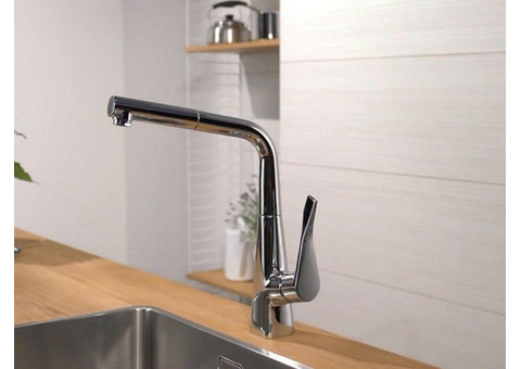 Смеситель для кухни Hansgrohe Metris 320 14821800 с выдвижным изливом