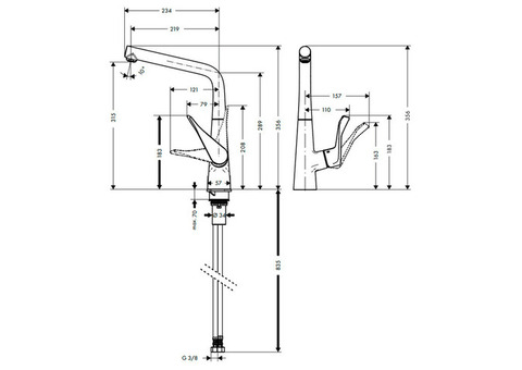 Смеситель для кухни Hansgrohe Metris 320 14822800