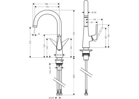 Смеситель для кухни Hansgrohe Talis S 200 72814000