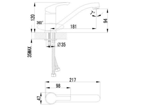 Смеситель для кухни Lemark Plus Strike LM1104C