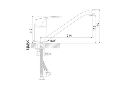 Смеситель для кухни Rossinka D40-21