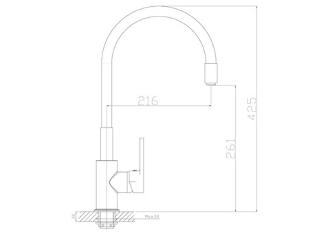 Смеситель для кухни Rossinka Z35-35U-Red