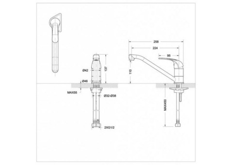 Смеситель для кухонной мойки Bravat Fit F7135188CP-RUS