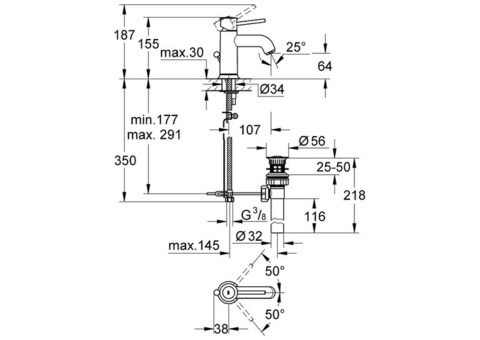 Смеситель для раковины Grohe BauClassic 23161000