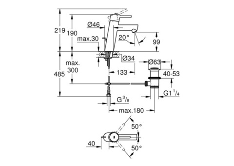 Смеситель для раковины Grohe Concetto 23450001