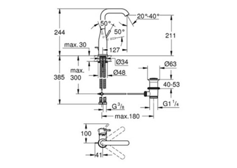 Смеситель для раковины Grohe Essence+ 32628001