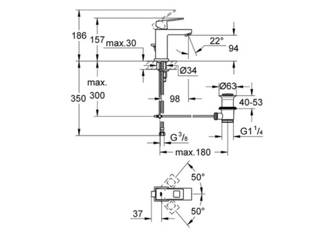 Смеситель для раковины Grohe Eurocube 23127000