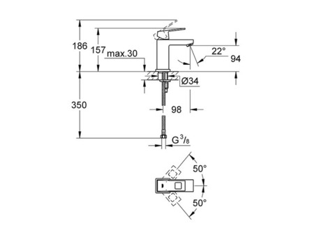 Смеситель для раковины Grohe Eurocube 23132000