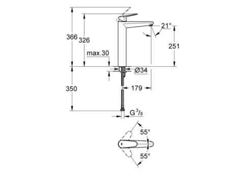 Смеситель для раковины Grohe Eurodisc Cosmopolitan 23432000