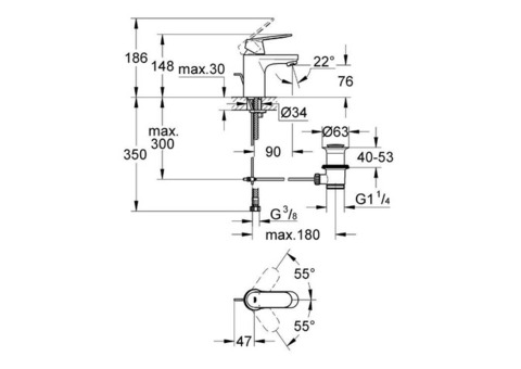 Смеситель для раковины Grohe Eurosmart Cosmopolitan 32825000