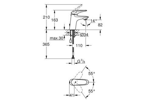 Смеситель для раковины Grohe Eurostyle 23713003