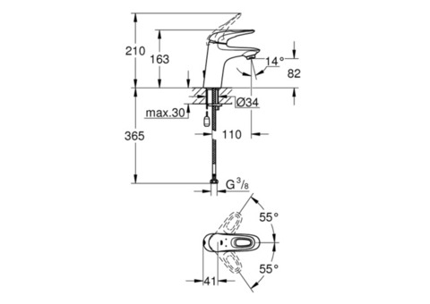 Смеситель для раковины Grohe Eurostyle New 33557003