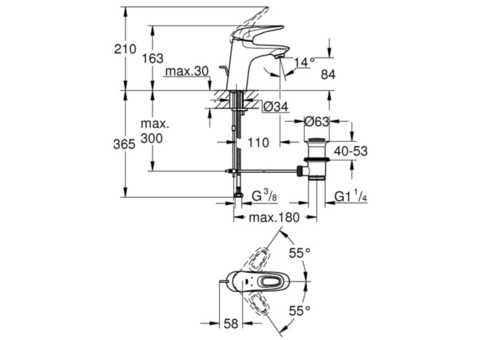 Смеситель для раковины Grohe Eurostyle New 33558LS3