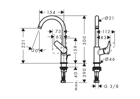 Смеситель для раковины Hansgrohe Logis 71130000