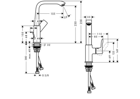 Смеситель для раковины Hansgrohe Metris 230 31081000