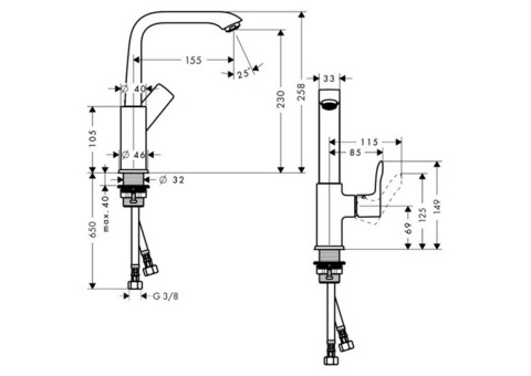 Смеситель для раковины Hansgrohe Metris 31187000