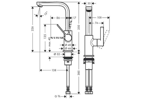 Смеситель для раковины Hansgrohe Metris S 31161000