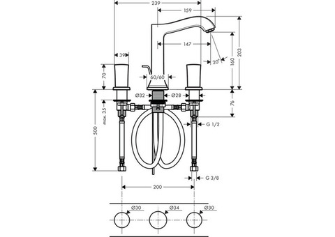 Смеситель для раковины Hansgrohe Metropol 31305000