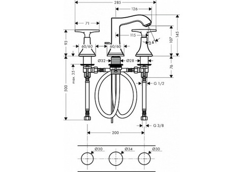 Смеситель для раковины Hansgrohe Metropol 31306090