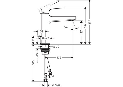 Смеситель для раковины Hansgrohe Metropol 74506000