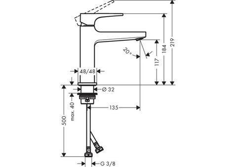 Смеситель для раковины Hansgrohe Metropol 74507000