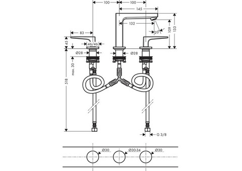 Смеситель для раковины Hansgrohe Metropol 74514000