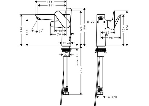 Смеситель для раковины Hansgrohe Talis E 150 71754000