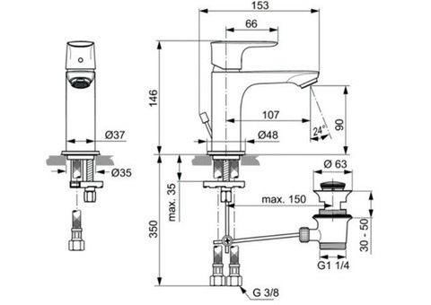 Смеситель для раковины Ideal Standard Connect Air A7007AA