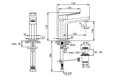 Смеситель для раковины Ideal Standard Tonic II A6330AA