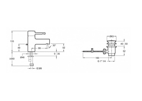 Смеситель для раковины Jacob Delafon Cuff E37301-CP