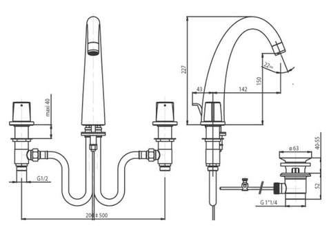 Смеситель для раковины Jacob Delafon Elevation E18871-CP