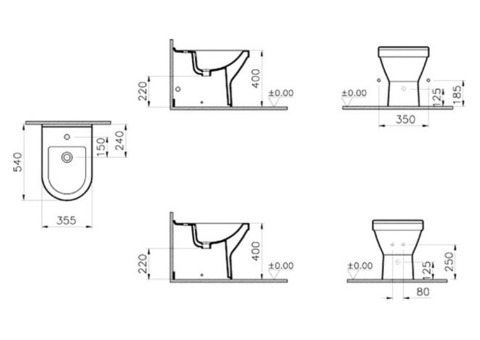 Биде напольное Vitra S50 5325B003-0288