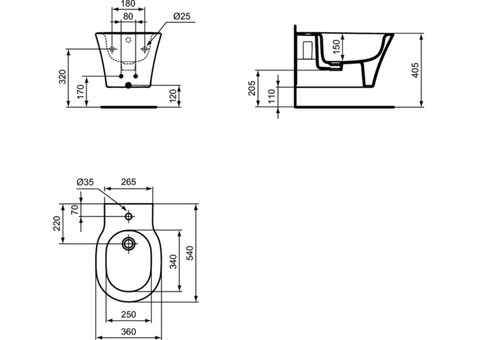 Биде подвесное Ideal Standard Connect Air E026601