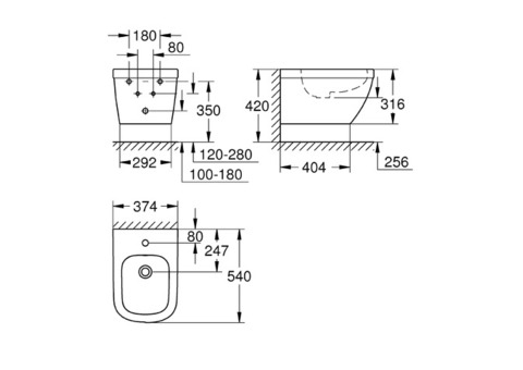 Биде подвесное Grohe Euro Ceramic 39208000