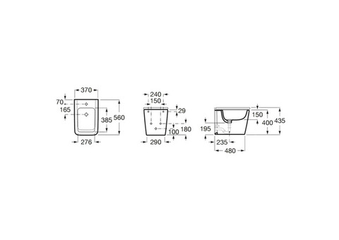 Биде напольное Roca Inspira Square 357537000