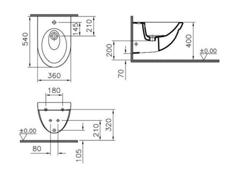 Биде подвесное Vitra Nuova 5040B003-0290