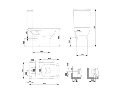 Бачок для унитаза Gala Street Square 05540